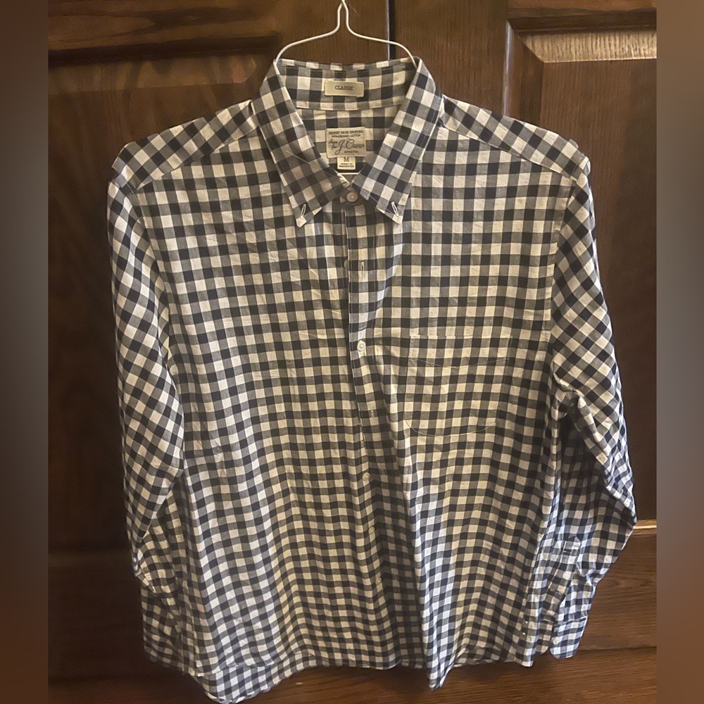 Jcrew medium gingham back and white check shirt size M